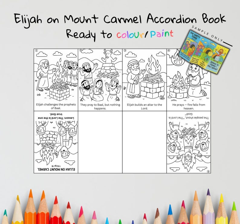 Elijah on Mount Carmel Bible Sequencing Craft: listing photo