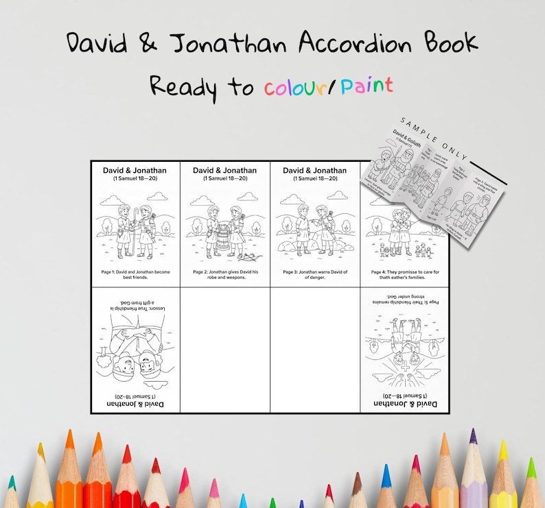 David and Jonathan Accordion Bible Story Book: listing photo