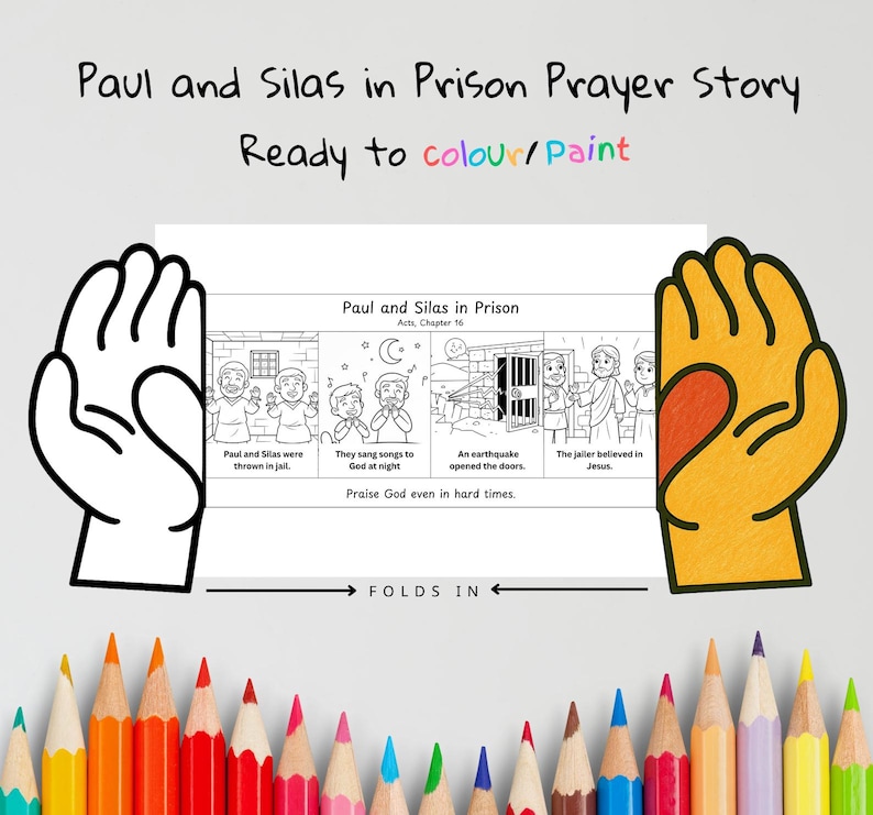 Paul and Silas Prison Prayer Hands Craft: listing photo