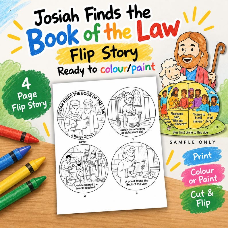 Josiah Finds the Book of the Law 3D Bible Craft: listing photo