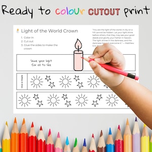 Light of the World Crown – Bible Craft for Kids – Sunday School Printable – Church Craft – Scripture Activity on Jesus’ Light