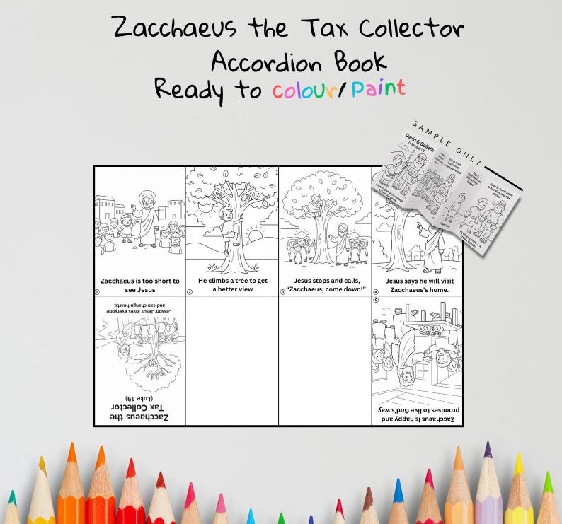 Zacchaeus Accordion Bible Story Book: listing photo