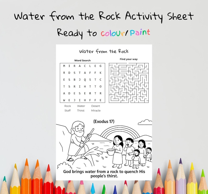 Water from the Rock Bible Activity Sheet: listing photo