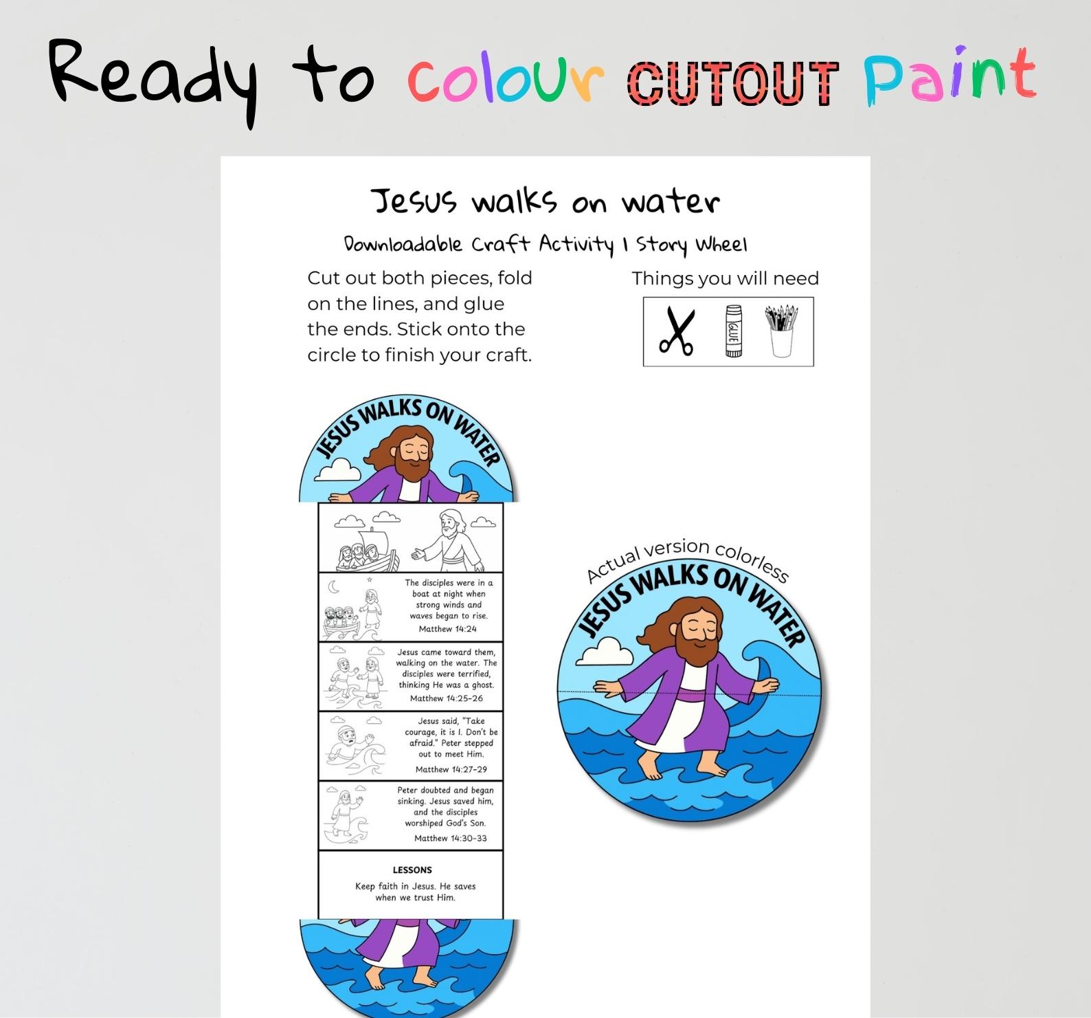 Jesus Walks on Water Bible Craft | Matthew 14:22–33 Sunday School ...