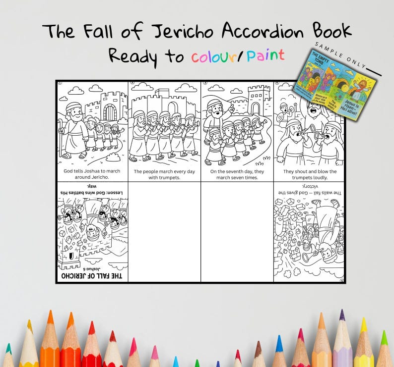 The Fall of Jericho Bible Sequencing Craft: listing photo