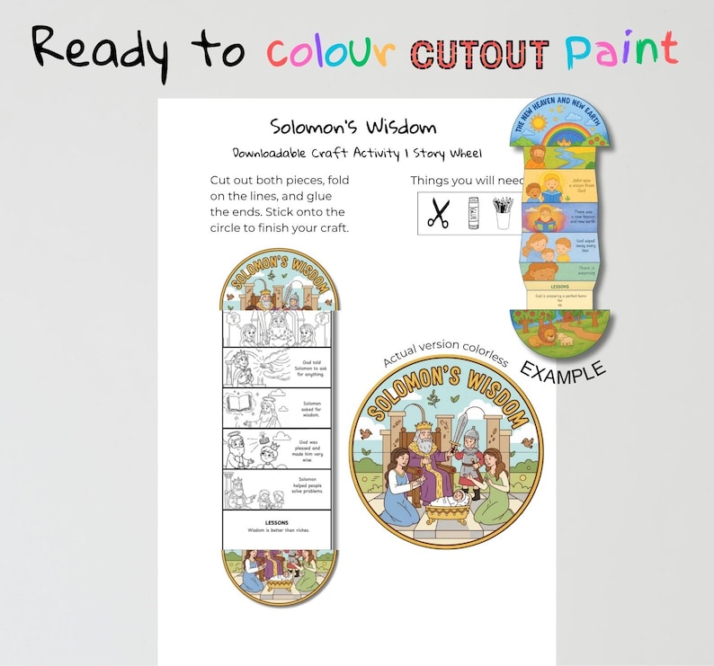 Solomon’s Wisdom Fold-Out Bible Craft: listing photo