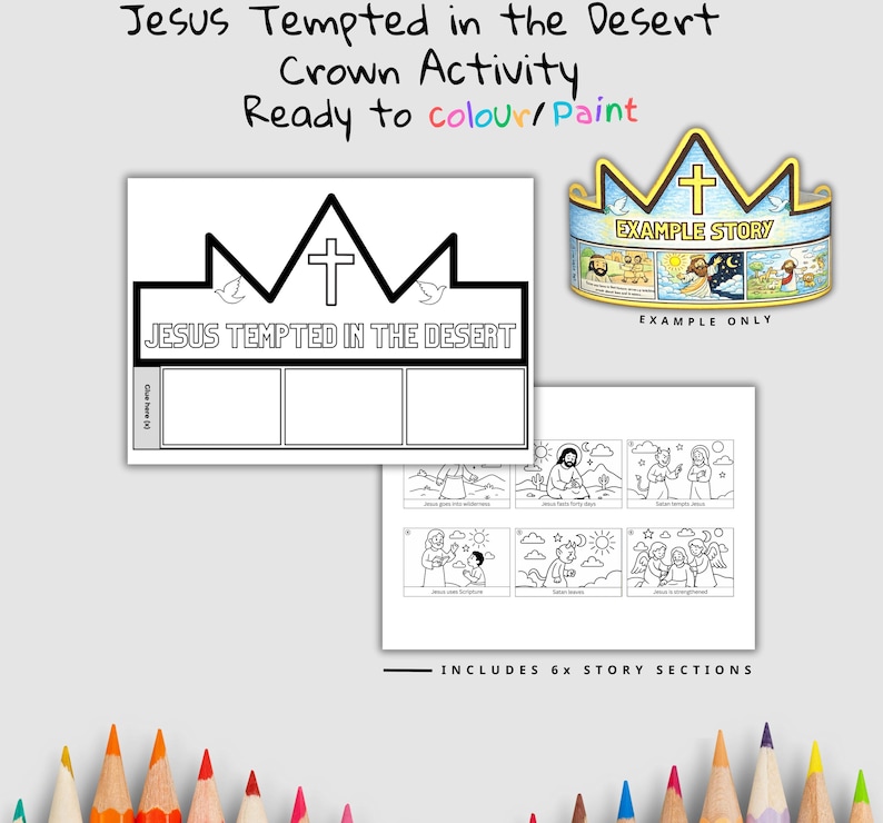Jesus Tempted Bible Crown Craft: listing photo