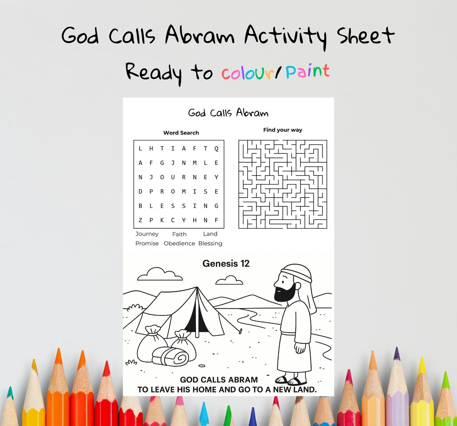 God Calls Abram Bible Craft | Kids Bible Games | Sunday School Activity ...