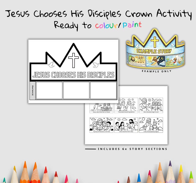 Jesus Chooses Disciples Bible Crown Craft: listing photo