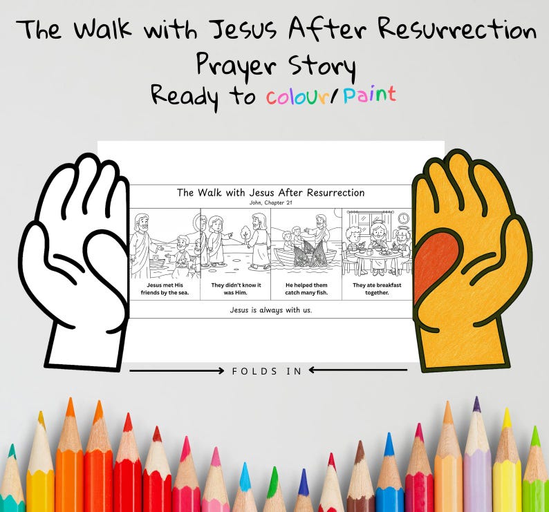 Walk With Jesus Prayer Hands Craft: listing photo