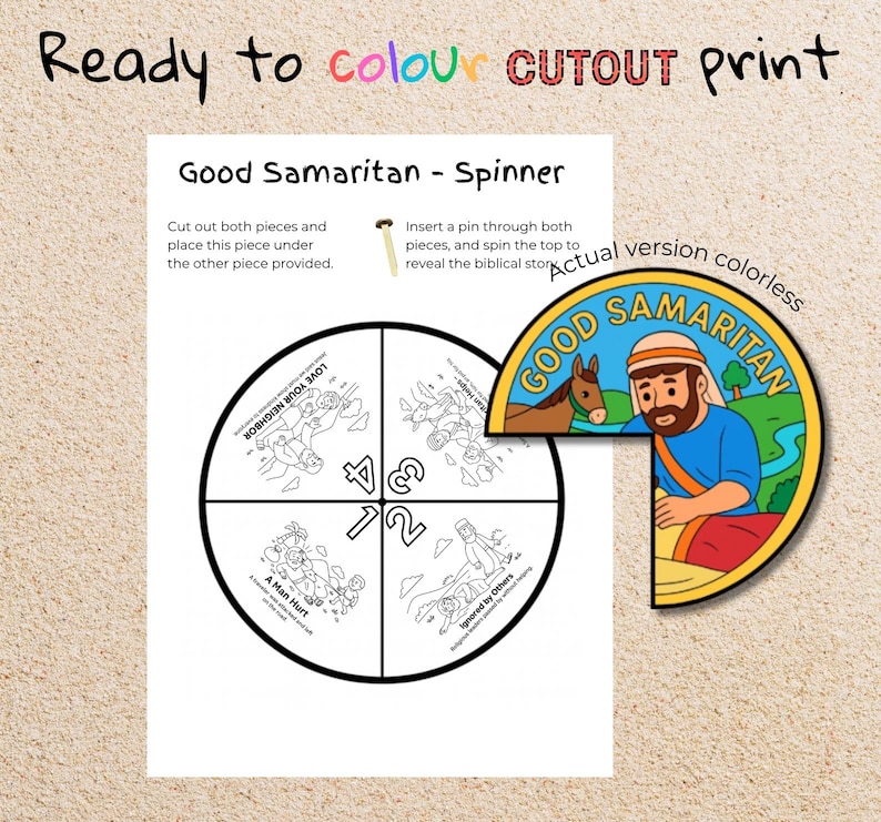 Good Samaritan Story Wheel Craft: listing photo