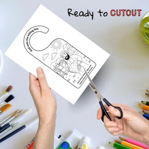 May include: A white door hanger with a black and white illustration of a biblical scene. The text "God uses the willing few" and "God shows Gideon signs and leads a tiny army to victory" are printed on the door hanger. The words "Ready to CUTOUT" are written at the top.
