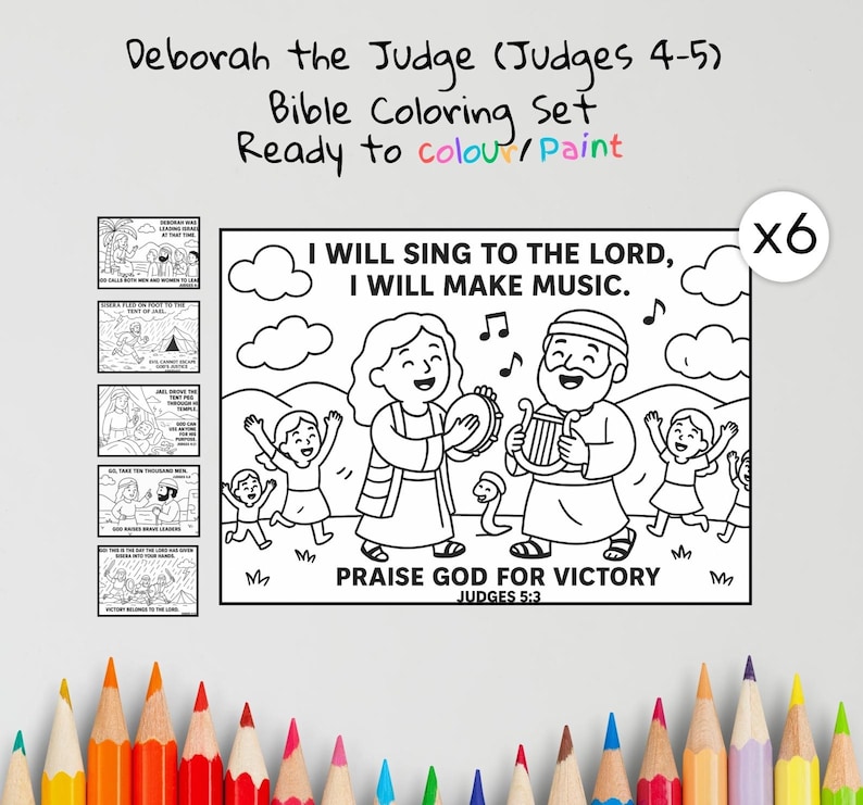 Deborah the Judge Bible Colouring Pages: listing photo