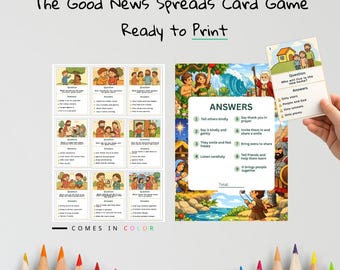 Gioco di carte bibliche per bambini "La buona notizia si diffonde" / Attività sugli Atti per bambini / Materiale stampabile cristiano / Gioco di apprendimento della Bibbia