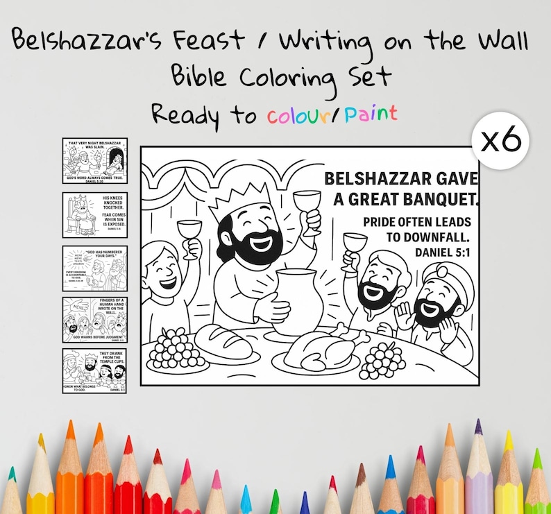 Writing on the Wall Bible Colouring Pages: listing photo