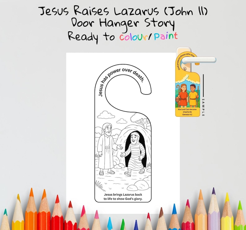 Lazarus Raised Bible Door Hanger: listing photo