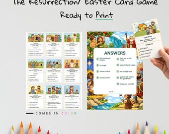 The Resurrection of Jesus Kids Bible Card Game | Easter Activity for Kids | Christian Printable | Bible Learning Game