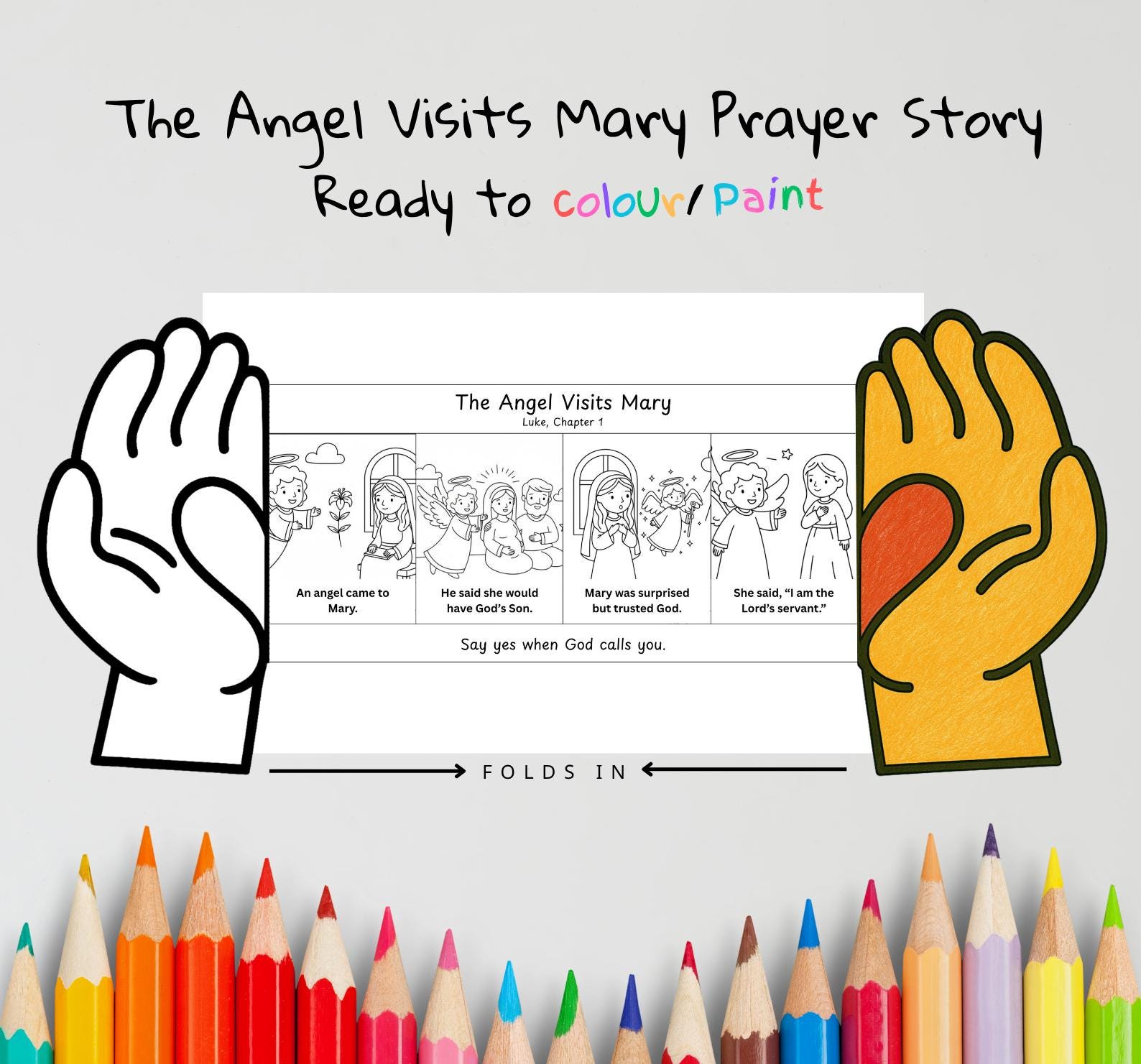 40 Sweet and Easy Angel Crafts for Kids To Make! 7 Angel Visits Mary Prayer Hands Craft Trust God's Plan Lesson…