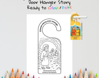 David Spares Saul Kids Bible Craft Door Hanger | 1 Samuel 24 Craft | Christian Printable | Bible Activity for Kids