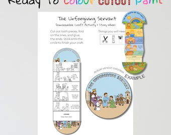 The Unforgiving Servant Bible Craft | Forgiveness Lesson | Christian Coloring Activity | Sunday School Printable
