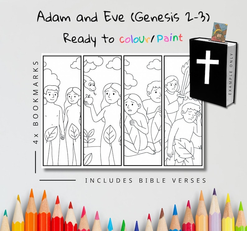 Adam and Eve Bible Verse Bookmarks: listing photo