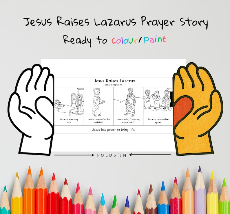 Jesus Raises Lazarus Prayer Hands Craft: listing photo