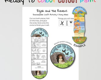 Elijah and the Ravens Bible Craft | God Provides Lesson | Christian Coloring Activity | Sunday School Printable
