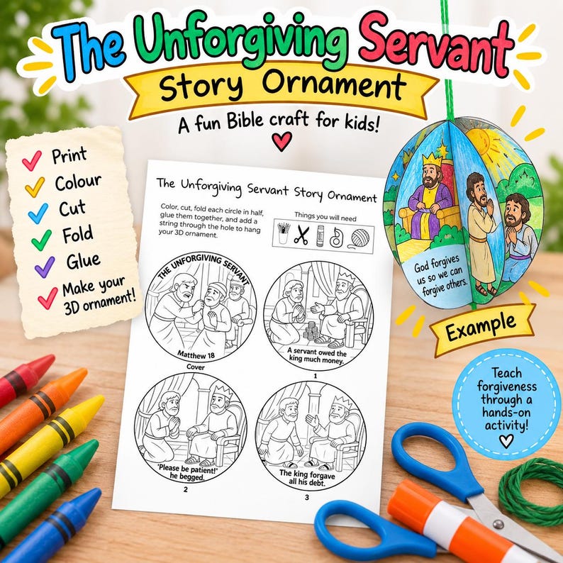 The Unforgiving Servant 3D Bible Story Ornament: listing photo