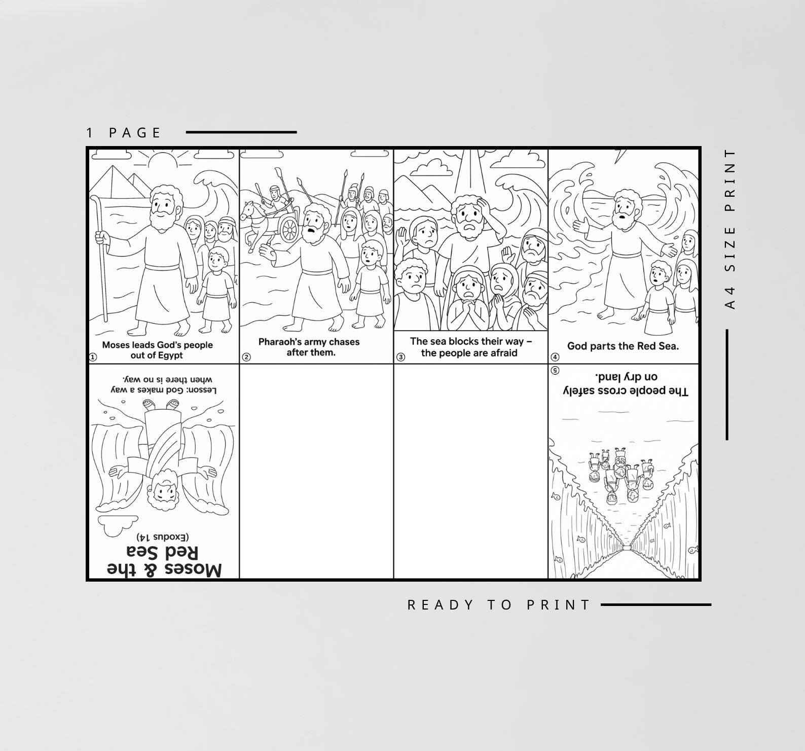 Moses and the Red Sea Bible Craft | Kids Sunday School Activity | Bible ...