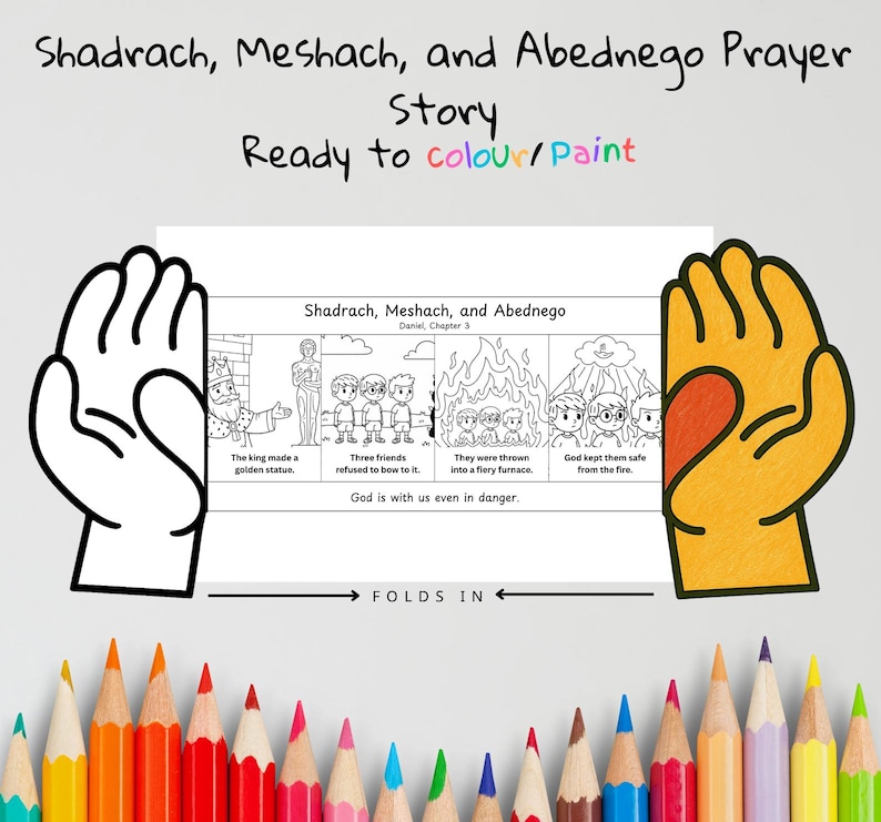 Shadrach Meshach Abednego Prayer Hands Craft: listing photo