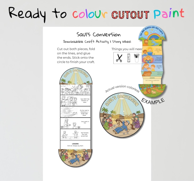 Saul’s Conversion Fold-Out Bible Craft: listing photo