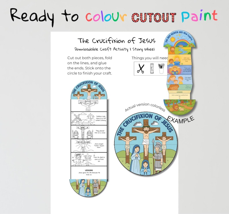 The Crucifixion of Jesus Fold-Out Bible Craft: listing photo