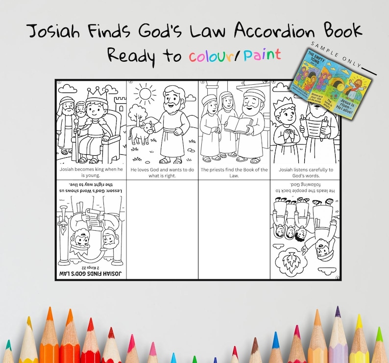 Josiah Finds God’s Law Bible Sequencing Craft: listing photo