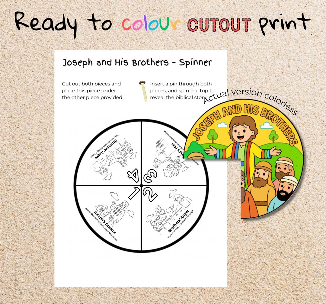 Joseph and His Brothers Coloring Wheel, Bible Story Craft for Kids ...