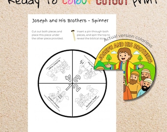 Joseph and His Brothers Coloring Wheel, Bible Story Craft for Kids, Forgiveness and Family Sunday School Activity