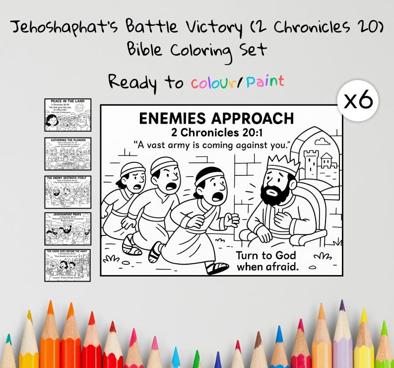 Jehoshaphat’s Victory Bible Colouring Pages: listing photo