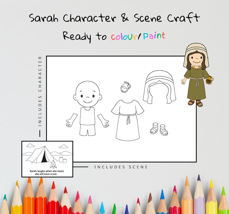 Sarah Laughs at God’s Promise Cut-and-Paste Bible Craft for Kids: listing photo