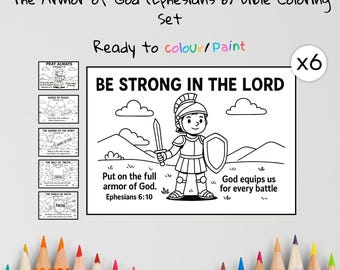 Armor of God Coloring Pages Craft | Kids Bible Craft | Ephesians 6 | Christian Coloring Sheets | Sunday School Lesson