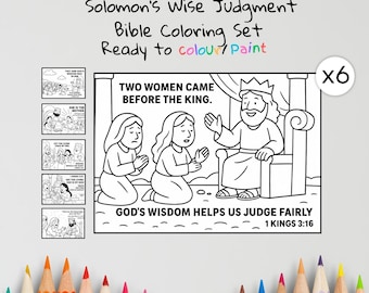Solomon’s Wise Judgment Coloring Pages Craft | Kids Bible Craft | 1 Kings 3 | Christian Coloring Sheets | Sunday School Lesson