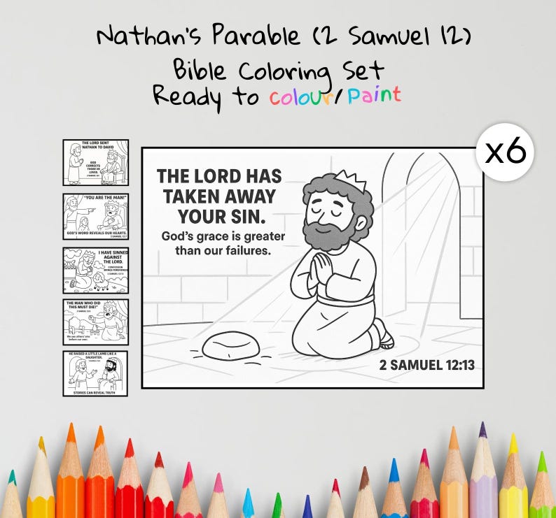 Nathan’s Parable Bible Colouring Pages: listing photo
