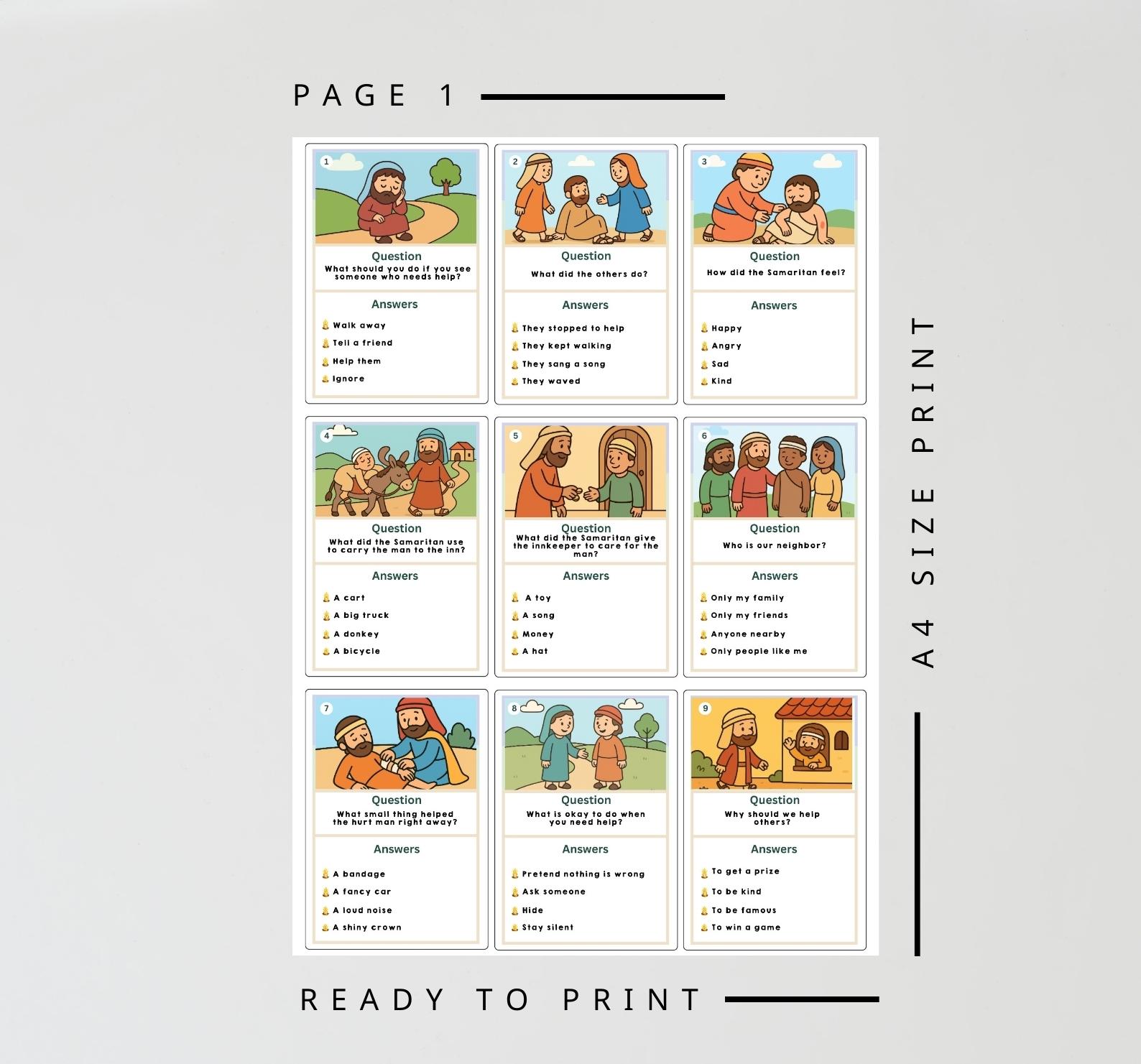 The Good Samaritan Kids Bible Card Game | Luke 10 Activity for Kids ...