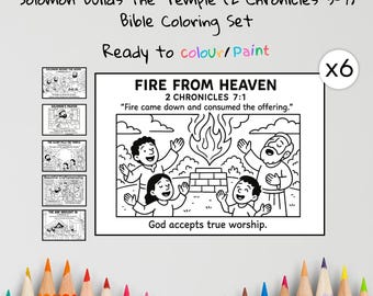 Solomon Builds the Temple Coloring Pages Craft | Kids Bible Craft | 2 Chronicles 3–7 | Christian Coloring Sheets | Sunday School Lesson