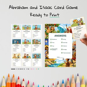 Abraham and Isaac Kids Bible Card Game | Genesis 22 Activity for Kids | Christian Printable | Bible Learning Game image 1