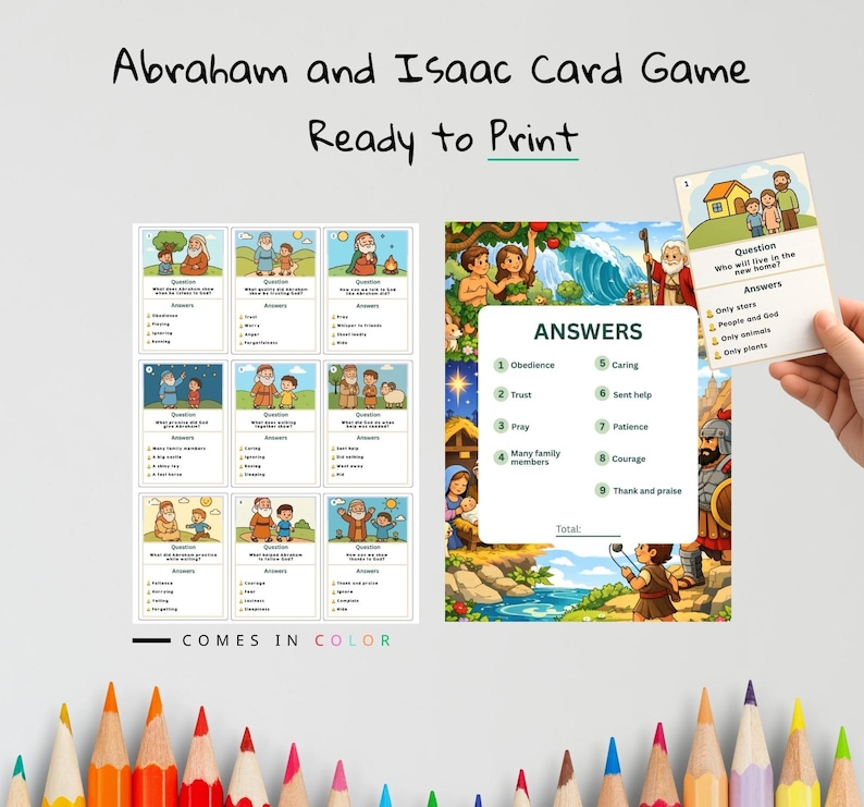 Abraham and Isaac Bible Card Game: listing photo