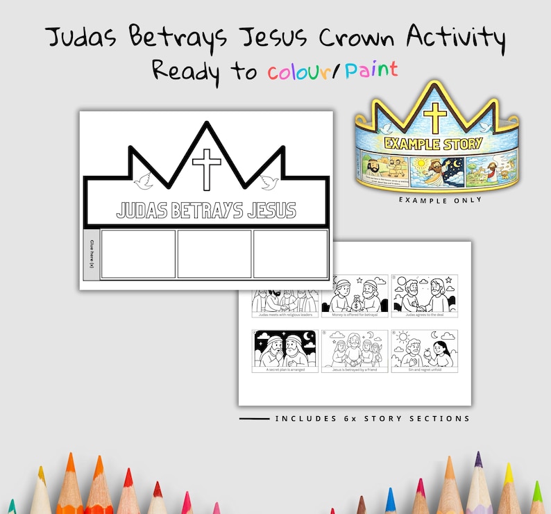 Judas Betrays Jesus Bible Crown Craft: listing photo