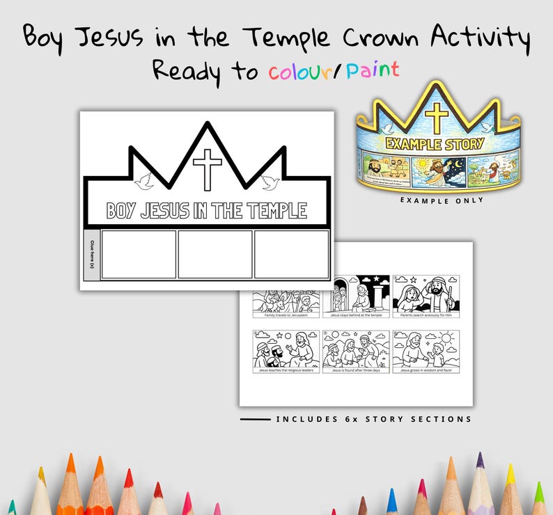 Boy Jesus Temple Bible Crown Craft: listing photo