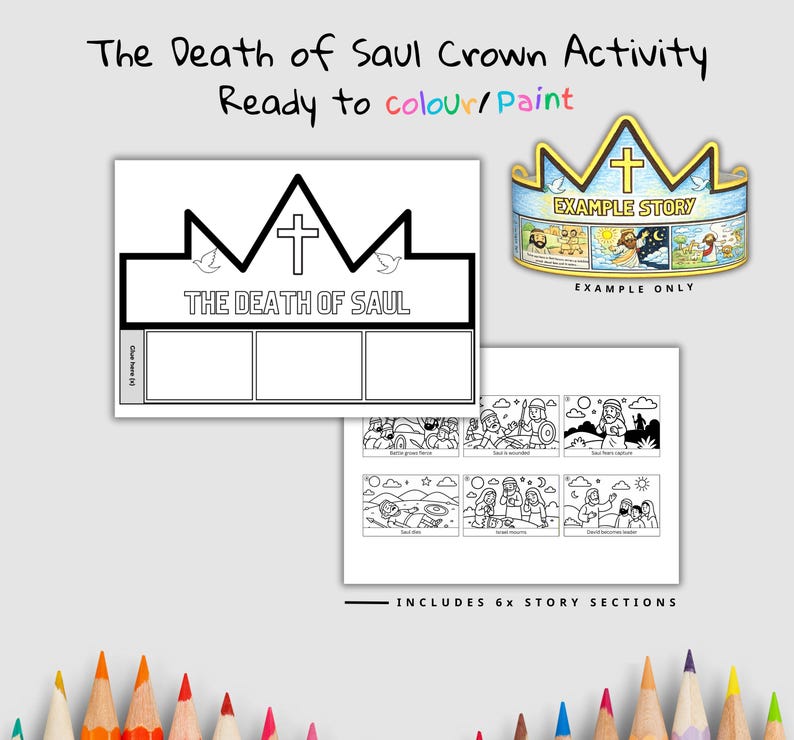Death of Saul Bible Crown Craft: listing photo