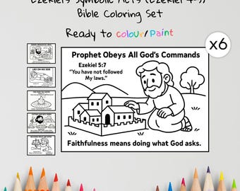 Ezekiel’s Symbolic Acts Coloring Pages Craft | Kids Bible Craft | Ezekiel 4–5 | Christian Coloring Sheets | Sunday School Lesson