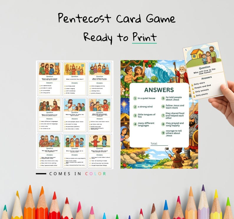Pentecost Bible Card Game: listing photo
