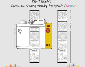 Pentecost Bible Camera Film Craft | Kids Bible Story Activity | Acts 2 Coloring Craft | Christian Printable | Sunday School Lesson